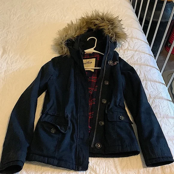 HOT Womens Jacket Hollister Navy Blue Jacket Hollister Womens